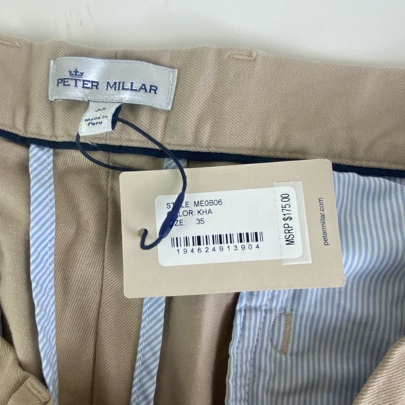 NWT Peter Millar Crown Pilot Twill Flat Front Trouser Pants Chinos KHAKI $175 - Picture 7 of 10